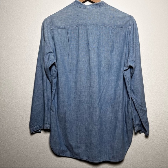 VTG Levi's Women Chambray Tunic Top Large Henley Popover Long Sleeve Coastal - Picture 6 of 12